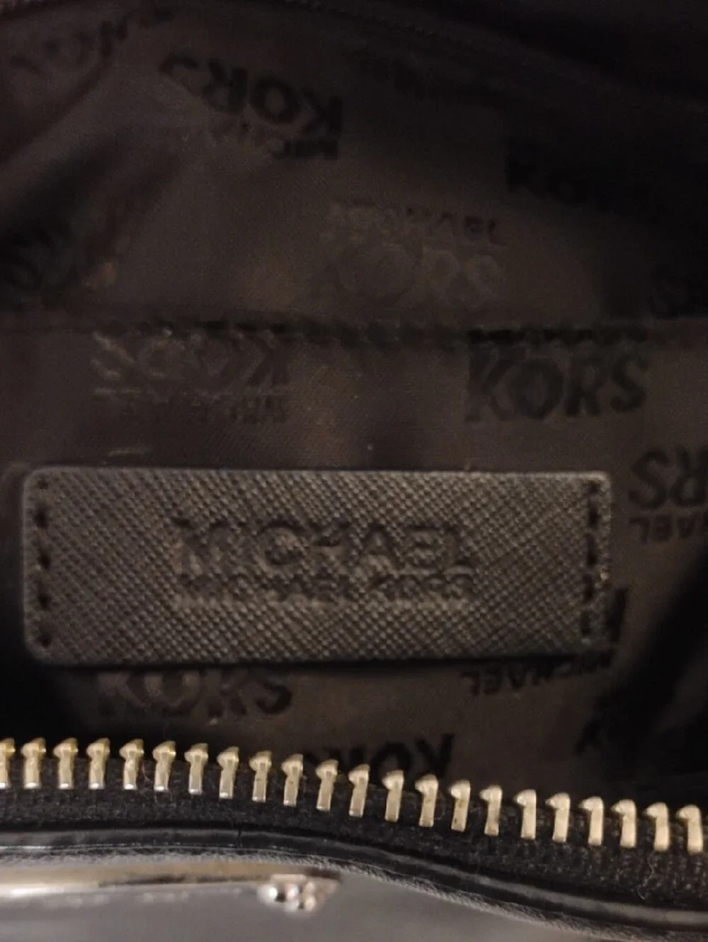 Authentic Michael Kors Black Ciara Bag with Silver Hardware and MK Charm